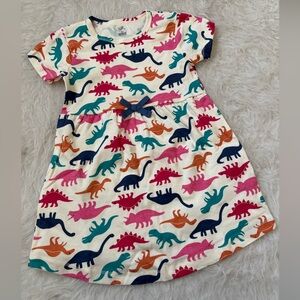 100% Organic Cotton Colorful Dinosaur  Toddler Dress
